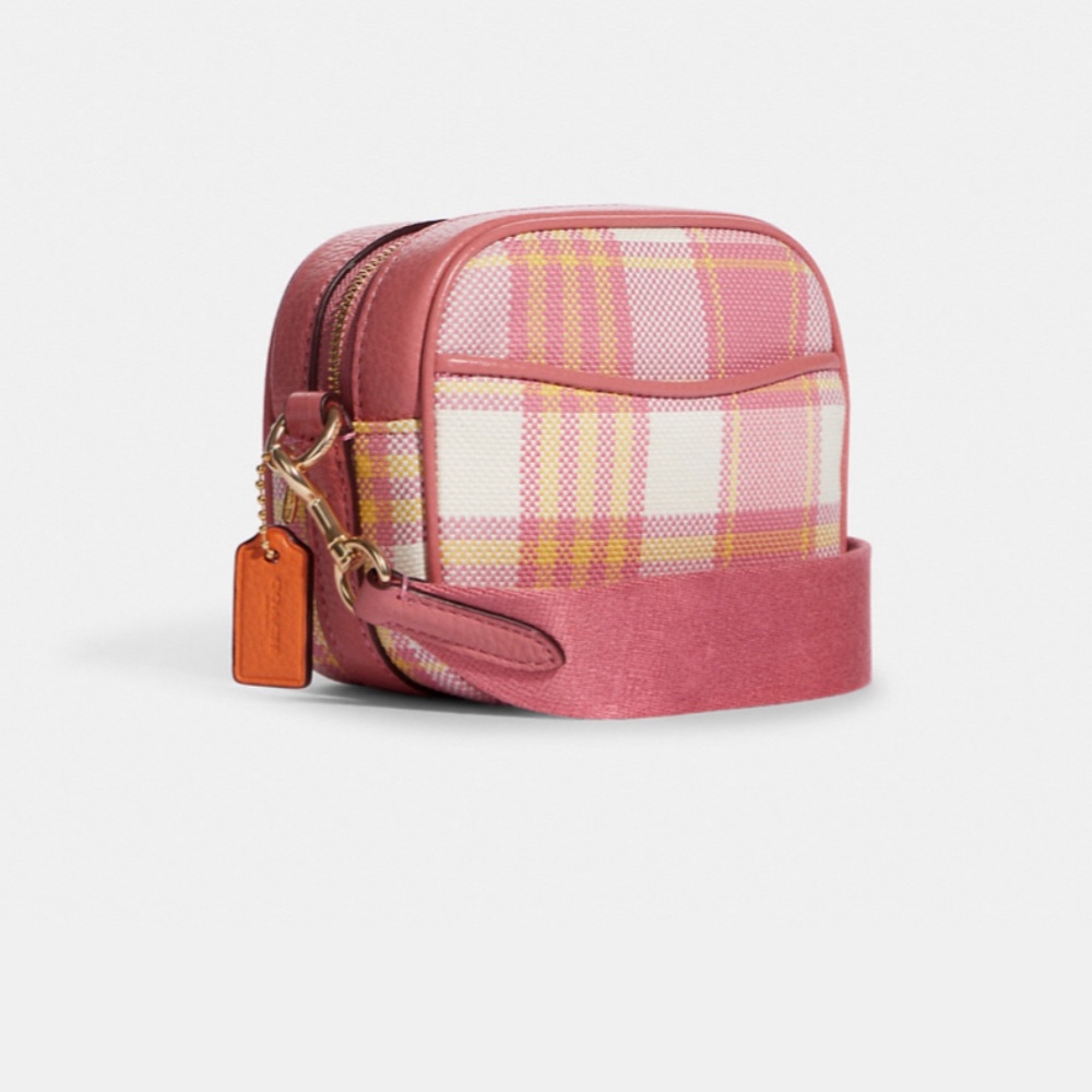 COACH Mini Dempsey Camera Bag With Garden Plaid Print And Coach Patch BRAND NEW - Picture 4 of 8